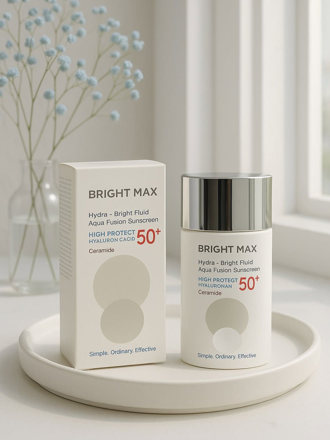 کرم ضد آفتاب بی رنگ برایت مکس مدل آکوا فیوژن با +SPF50 حجم 50 میلی لیتر